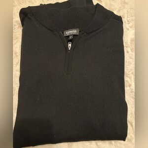 Express Men's Black Zip-Up Sweater